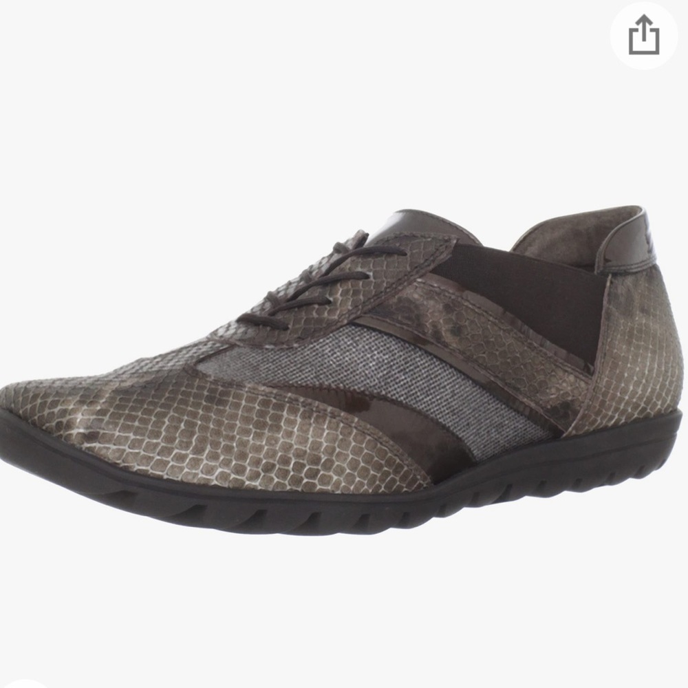 Sesto Meucci Brown Leather Snakeskin Jaxine Comfort Fashion Sneakers Sz 7.5
